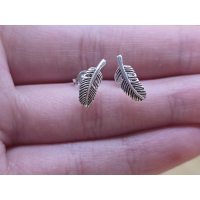 Echt zilveren oorbel stekers veertje 